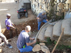 Our 5-guy construction crew spent the week making repairs and upgrades to the MTM buildings.  Notice the spectacular stone walls evident throughout the compound.